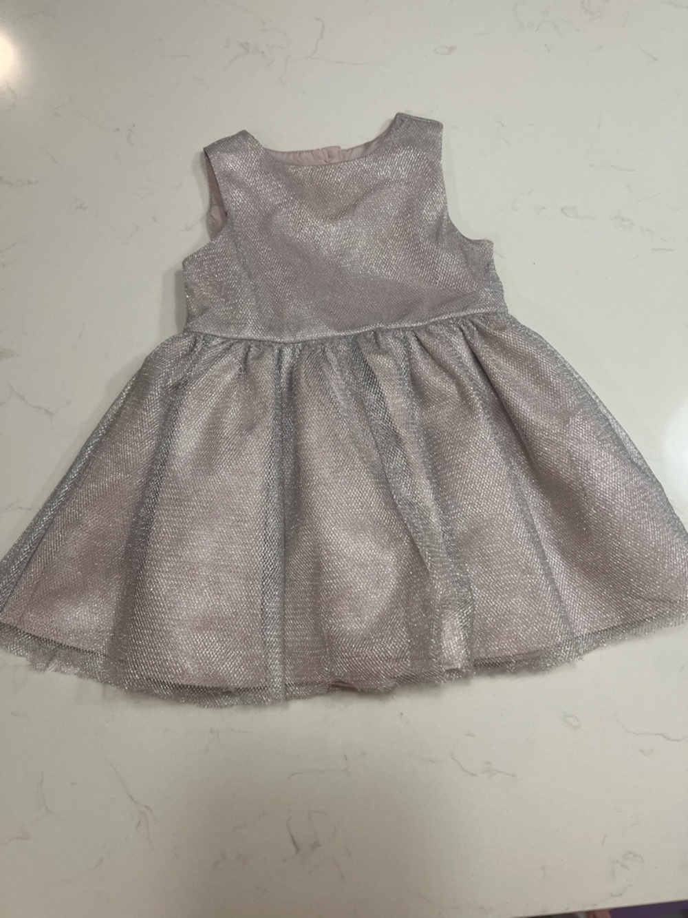 Pippa & Julie Silver & Pink Toddler Dress | 12 Months | Party/Occasion